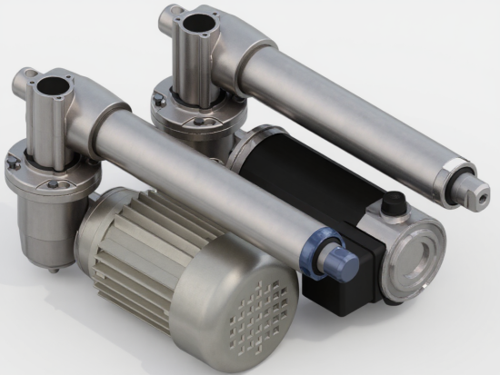 electric linear actuators 90 degrees angle motor ALI4-P DC and AC