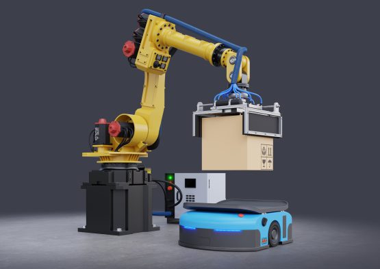 braccio robotico e automated guided vehicle